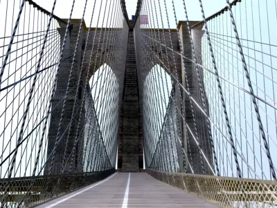 Brooklyn Bridge Low-poly 3D model