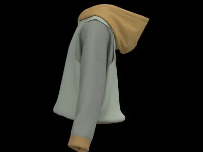 Male oversized hoodie 3D model