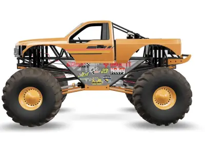 Monster Truck Bigfoot 3D model Low-poly 3D model