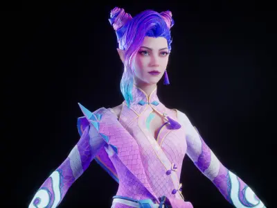 SNAKE GIRL 3D MODEL Low-poly 3D model