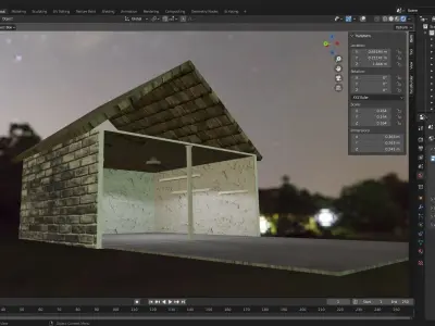 Car Port Low-poly 3D model