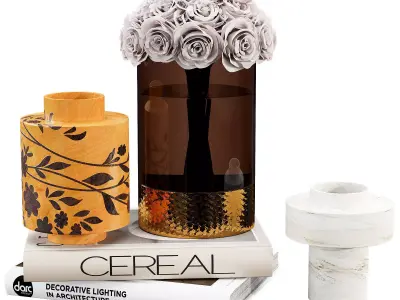 Decorative set With Rose bouquet 3D model