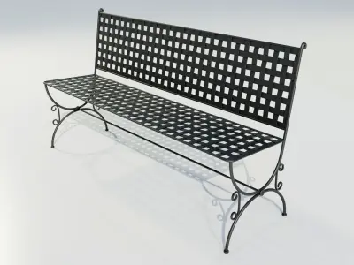 Wrought Iron Bench 3D model