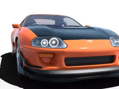 Toyota Supra MK IV A80 Orange Carbon 3D print model