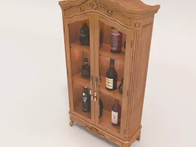 Classic European style Wine Cabinet 3 3D model