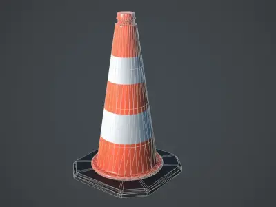 Traffic cone Free low-poly 3D model