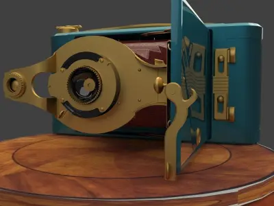 Chines display stand with old camera 3D model