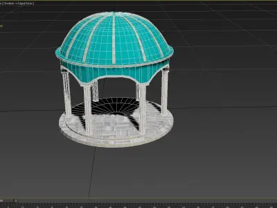 Glorieta center park model ready to unreal enginer 4  Free low-poly 3D model