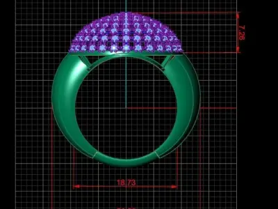 Women Engagement Ring Luxury JEWELRY RING  3D print model