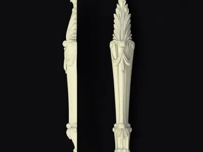 Carved column capital 3D model purchase