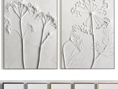 Plaster Two Photo Frame 273 Low-poly 3D model