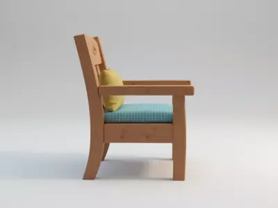 Cartoon Chair Free Low Poly 3D Model Wood Furniture Asset  Free 3D model