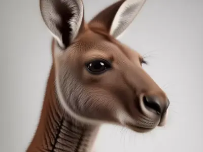 Realistic Kangaroo 3D Australian Marsupial Natural Fur Texture Low-poly 3D model