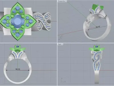 ring woman  3D print model 142