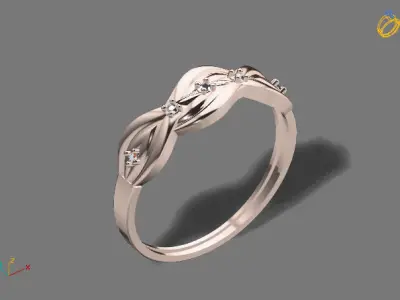 Womens Diamond Signet Ring Women Rings 3dmodels 3D print model 3D print model 66