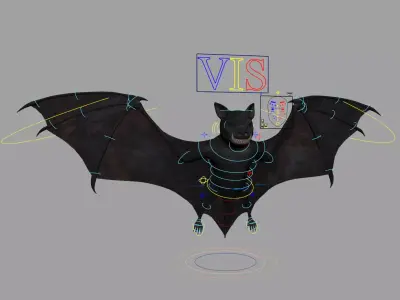 Bat-Rigged 3D model
