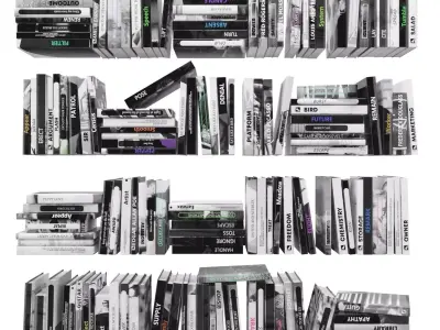 Books 150 pieces 2-3-3 Low-poly 3D model