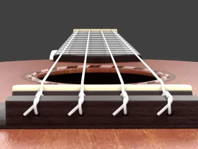 Guitar wooden ukulele 3D model