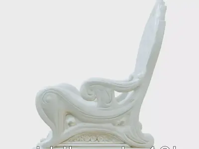 Elegant Nautical Mermaid Throne Chair Low-poly 3D model