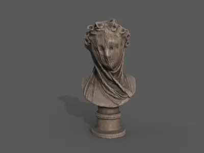 the Veiled Lady bust  Low-poly 3D model