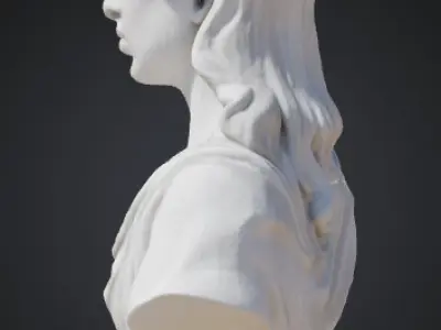 Classical Female Bust Sculpture 3D model