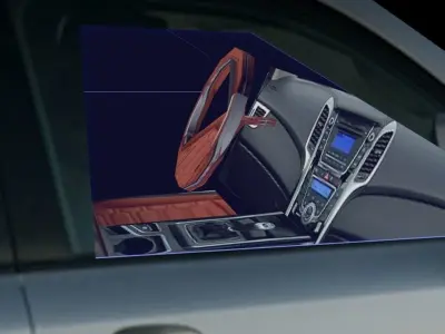 silver color car Low-poly 3D model