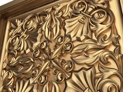 Carved Ceiling Tile 04 Low-poly 3D model