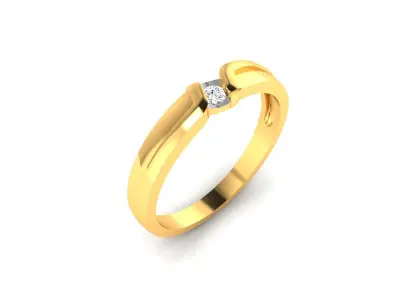 Band 3dm Render Details mens diamond ring gold 3D print model
