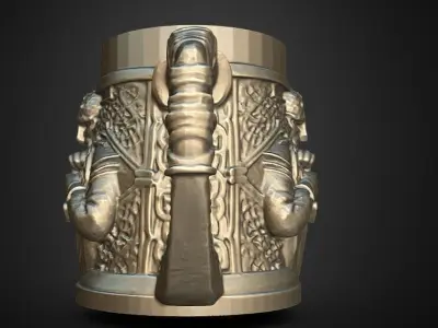 viking drengr warrior mug 3D print model