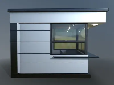 Security Guard Room Booth Low-poly 3D model