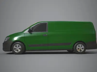 Generic Minivan Green Low-poly 3D model
