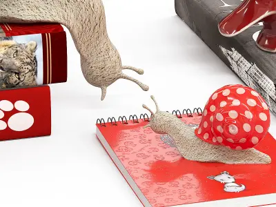 Set decorative with snails 3D model