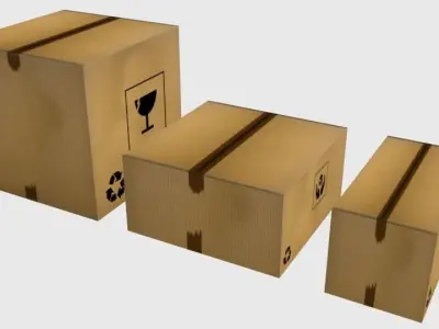 Carboard Box pack Free low-poly 3D model