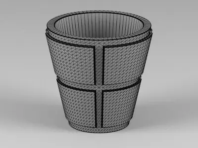 miniature flower pot 03 3D print model