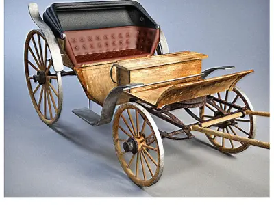 Carriage horse drawn 3D model