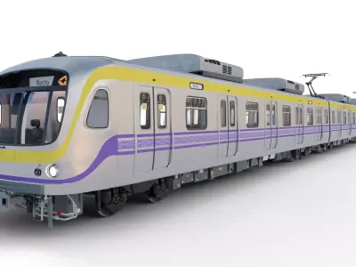 Hyundai Rotem Train Car Interior Exterior Full Train LRT 2 3D model