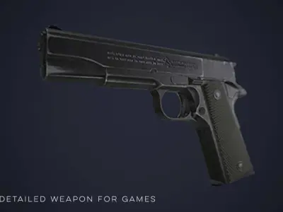 M1911 Low-poly 3D model pistol Low-poly 3D model