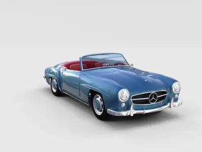 Full w interior Mercedes 190SL rev 3D model