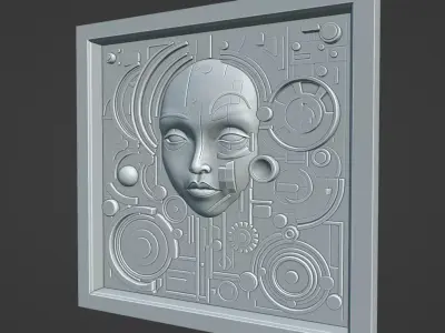 RETRO ART WALL POTRAT 3D print model