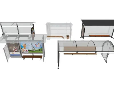 BUS STATIONS MODELS-1   5 MODELS 3D model
