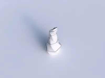 Vase twisted top bent hexagon 2 with sharp ribbons 3D print model