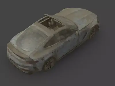 Abandoned Car - Mercedes-Benz AMG GT Coupe Low-poly 3D model