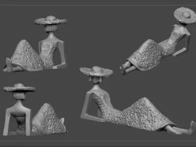 The Lady in the Hat 3D print model