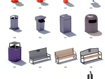 street signs and items 3D model