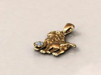 Lion pendant 26 3D print model
