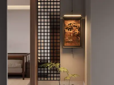 japanese living room dining room interior scenes 05 3D model