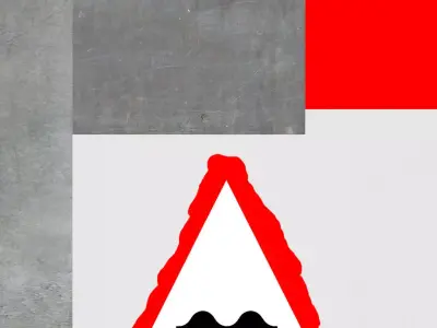 Speed bump sing Low-poly 3D model