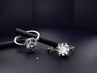 Luxury Diamond Ring 3D Model 3D model