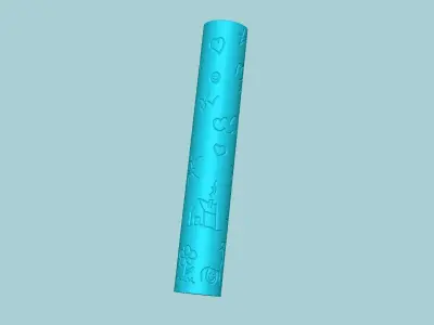 Texture Roll 26 - Kids Draw Negative - Fondant Decoration Maker 3D print model