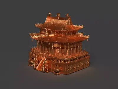 Chinese ancient building figure  3D model